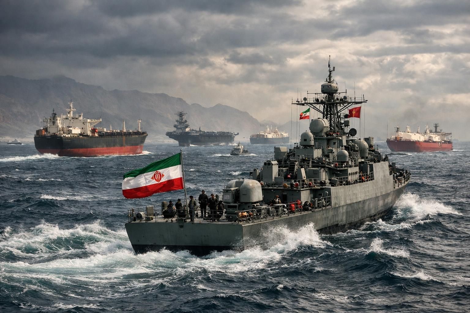 iran memperingatkan bahwa setiap penyaluran kapal yang melintasi selat hormuz akan dihadapi dengan tindakan tegas untuk menjaga kedaulatan dan keamanan wilayah perairannya.