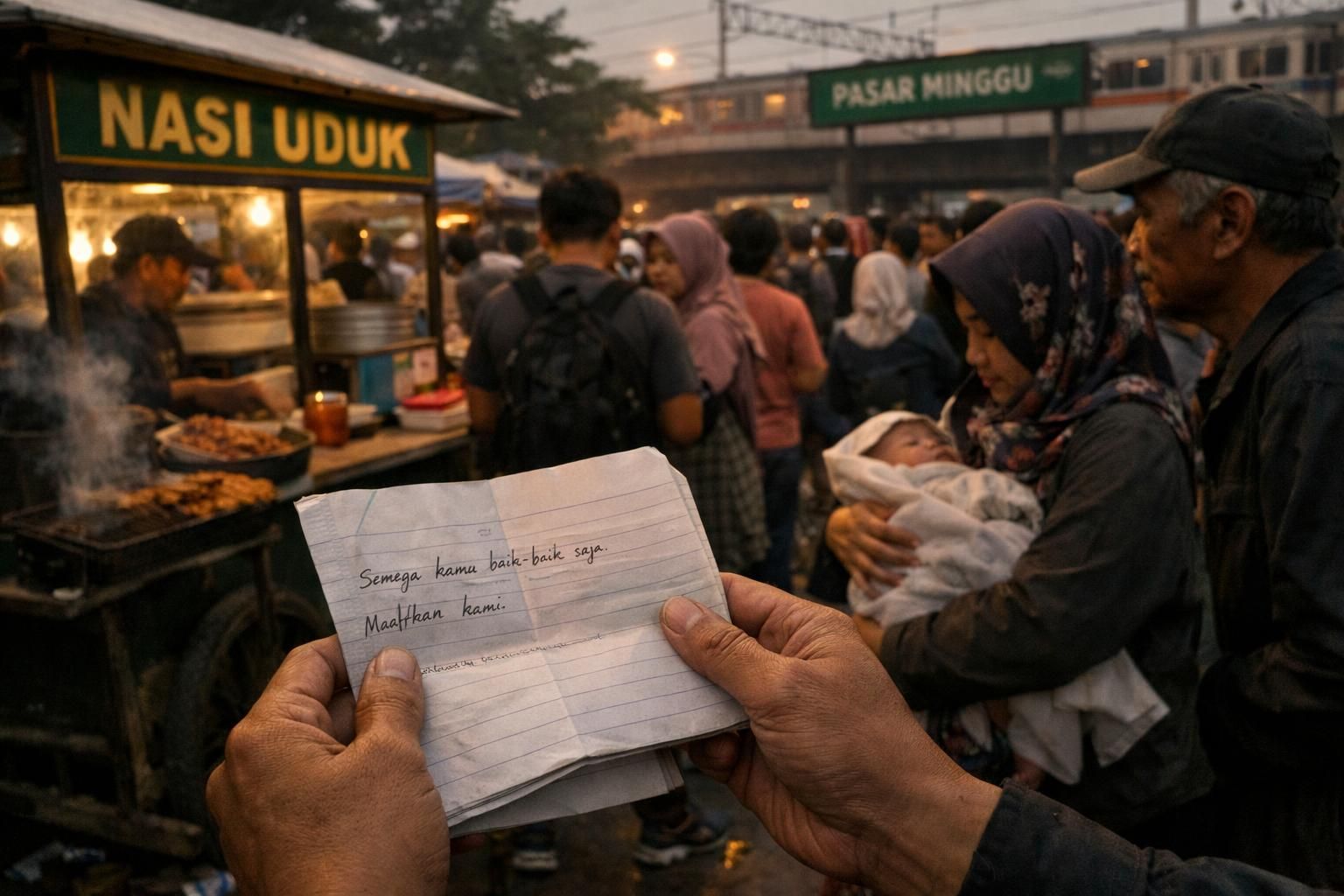 surat kakak yang meninggalkan bayi di gerobak pasar minggu mengungkap tragedi mendalam: sang ibu telah wafat, menceritakan kisah pilu dan harapan di balik peristiwa tersebut.