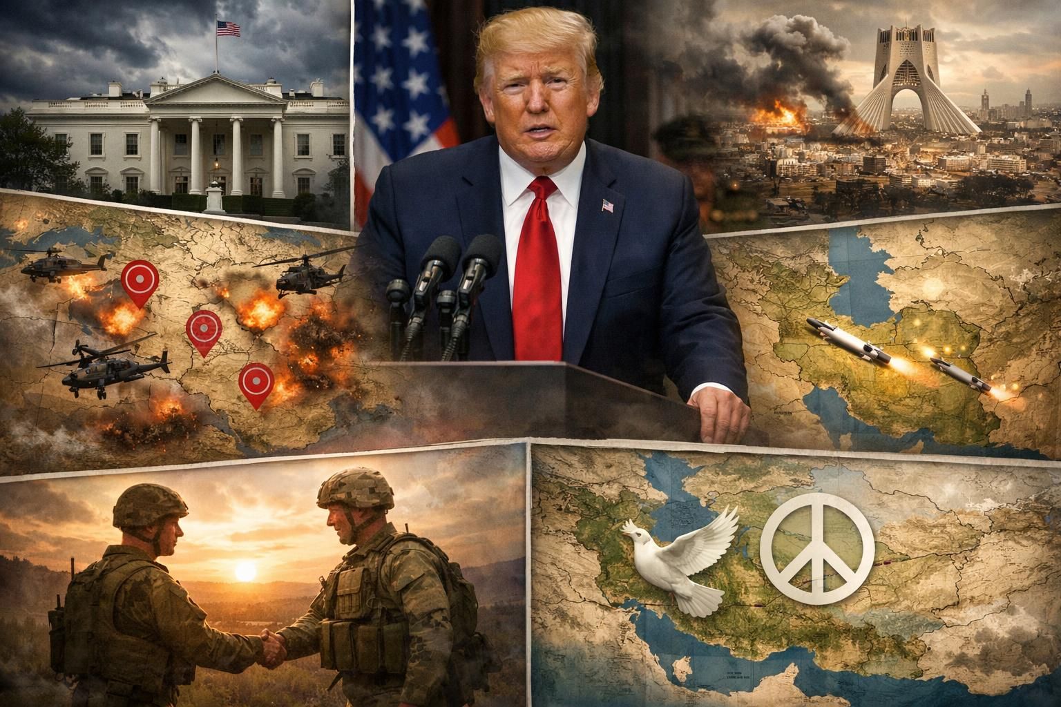 ikhtisar kronologis pernyataan trump yang memicu konflik dengan iran hingga tercapainya gencatan senjata, disajikan oleh detiknews.