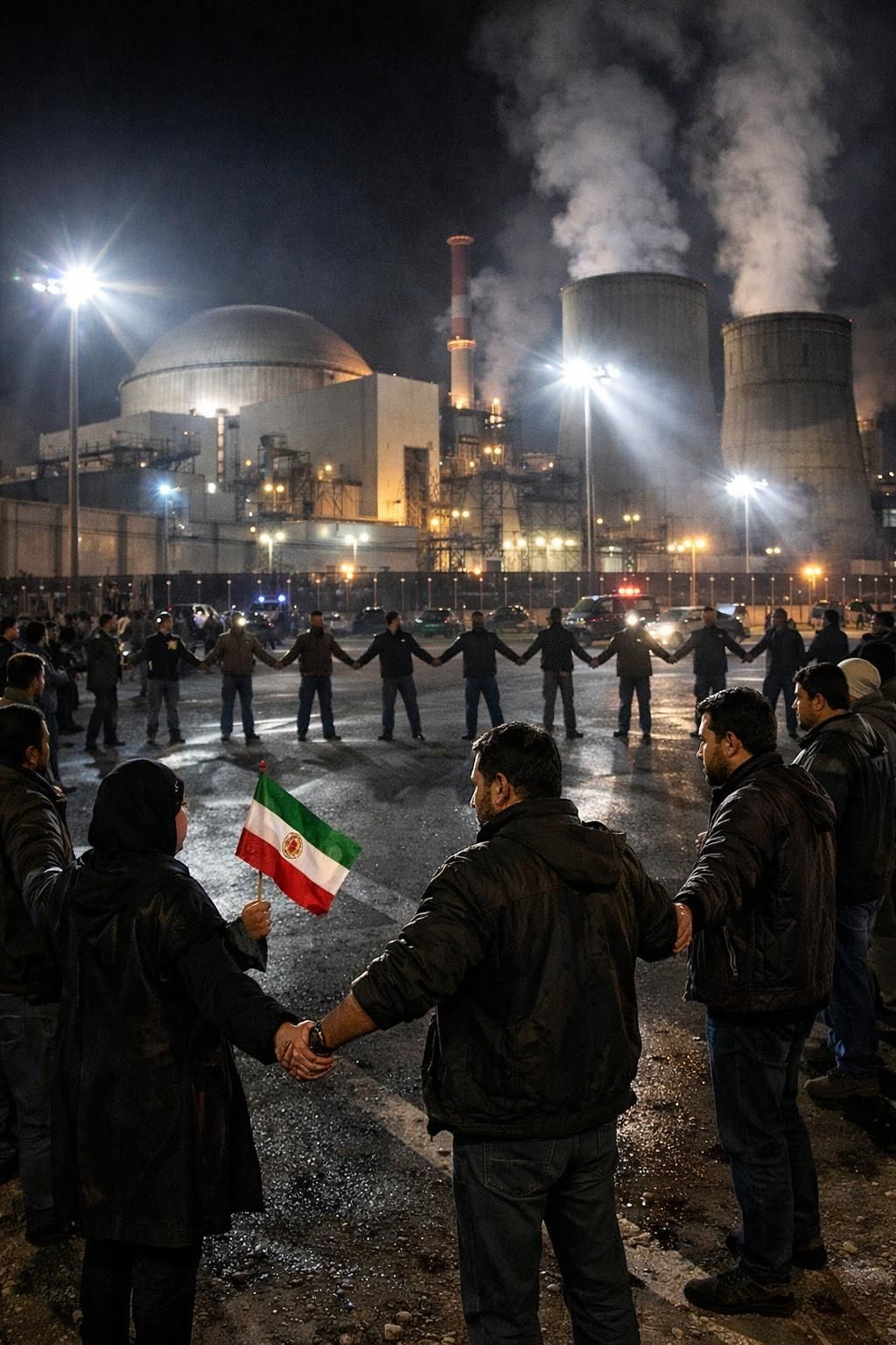 trump mengancam akan membom pembangkit listrik, sementara iran menyerukan warga untuk membentuk rantai manusia sebagai bentuk protes dan solidaritas.