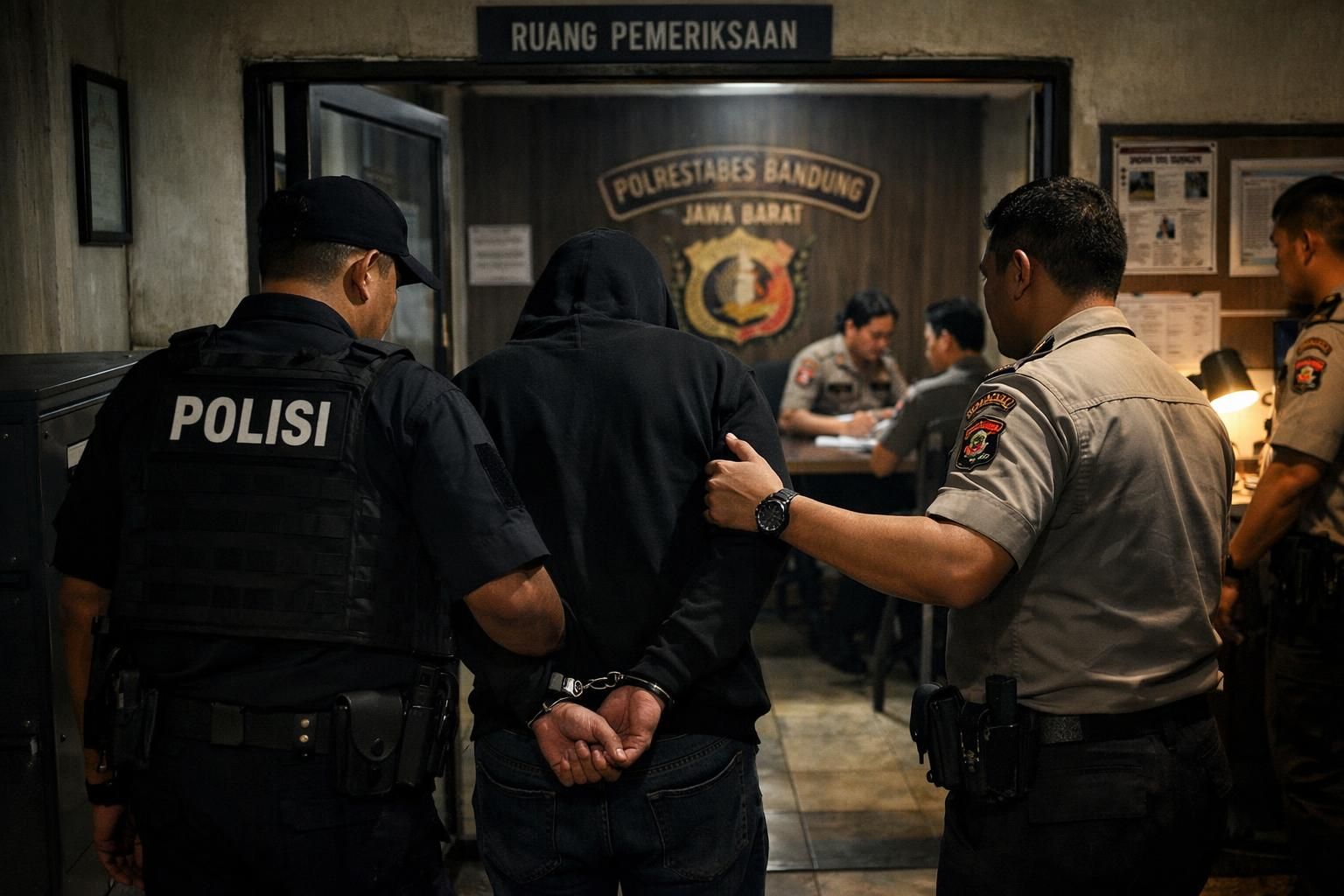 taufik hidayat, pelaku penyekapan wanita di bandung selama 3 tahun, kini ditahan di sel khusus untuk menghadapi proses hukum.
