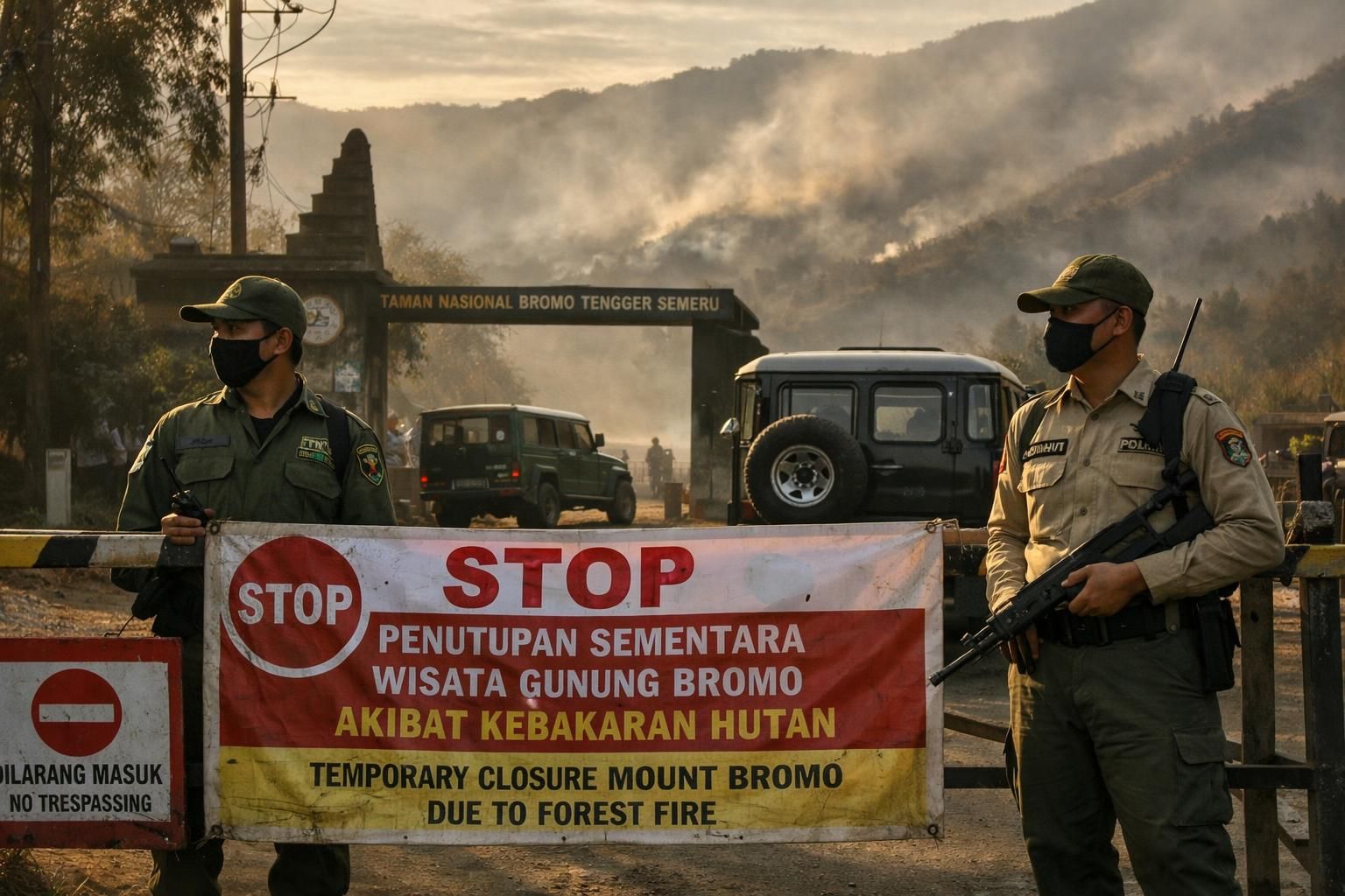 gunung bromo ditutup sementara akibat kebakaran. wisatawan dapat mengklaim pengembalian tiket. dapatkan informasi lengkap hanya di detiknews.