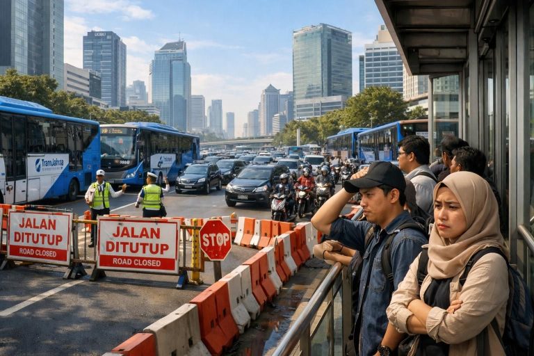 penutupan jalan menyebabkan beberapa rute transjakarta berhenti beroperasi sementara. dapatkan informasi lengkap tentang pengalihan dan jadwal terbaru hanya di kompas.com.