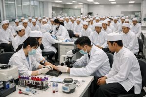 diduga keracunan, 556 santri di sidoarjo menjalani pengujian menu mbg di laboratorium untuk memastikan keamanan makanan dan kesehatan para santri.
